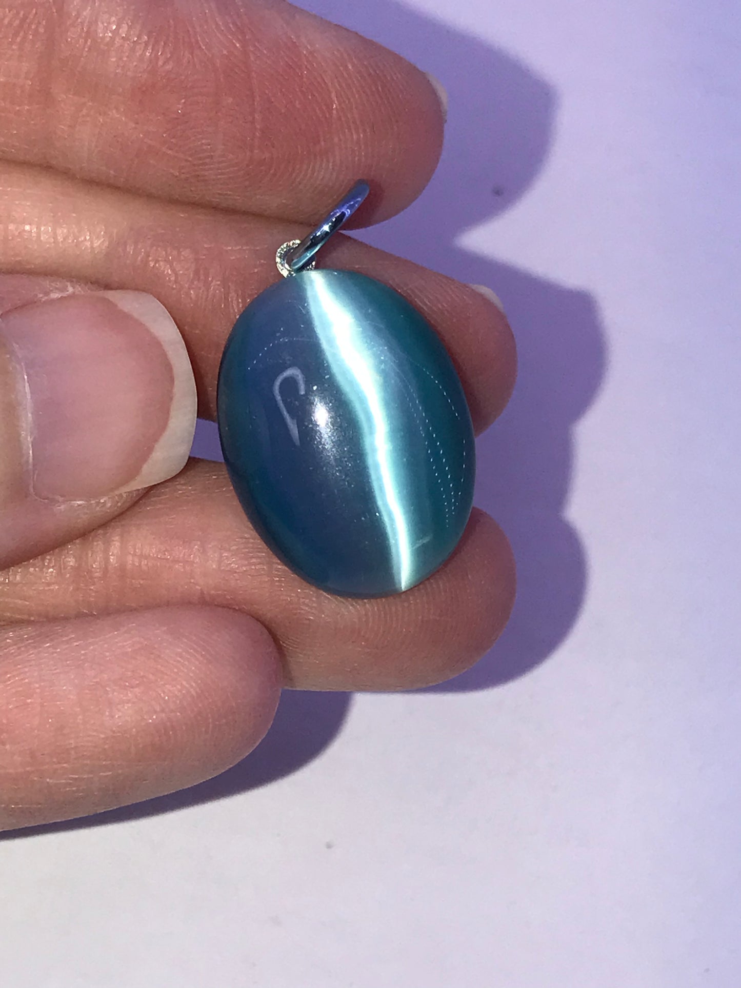 Turquoise Blue Cat's Eye Pendant