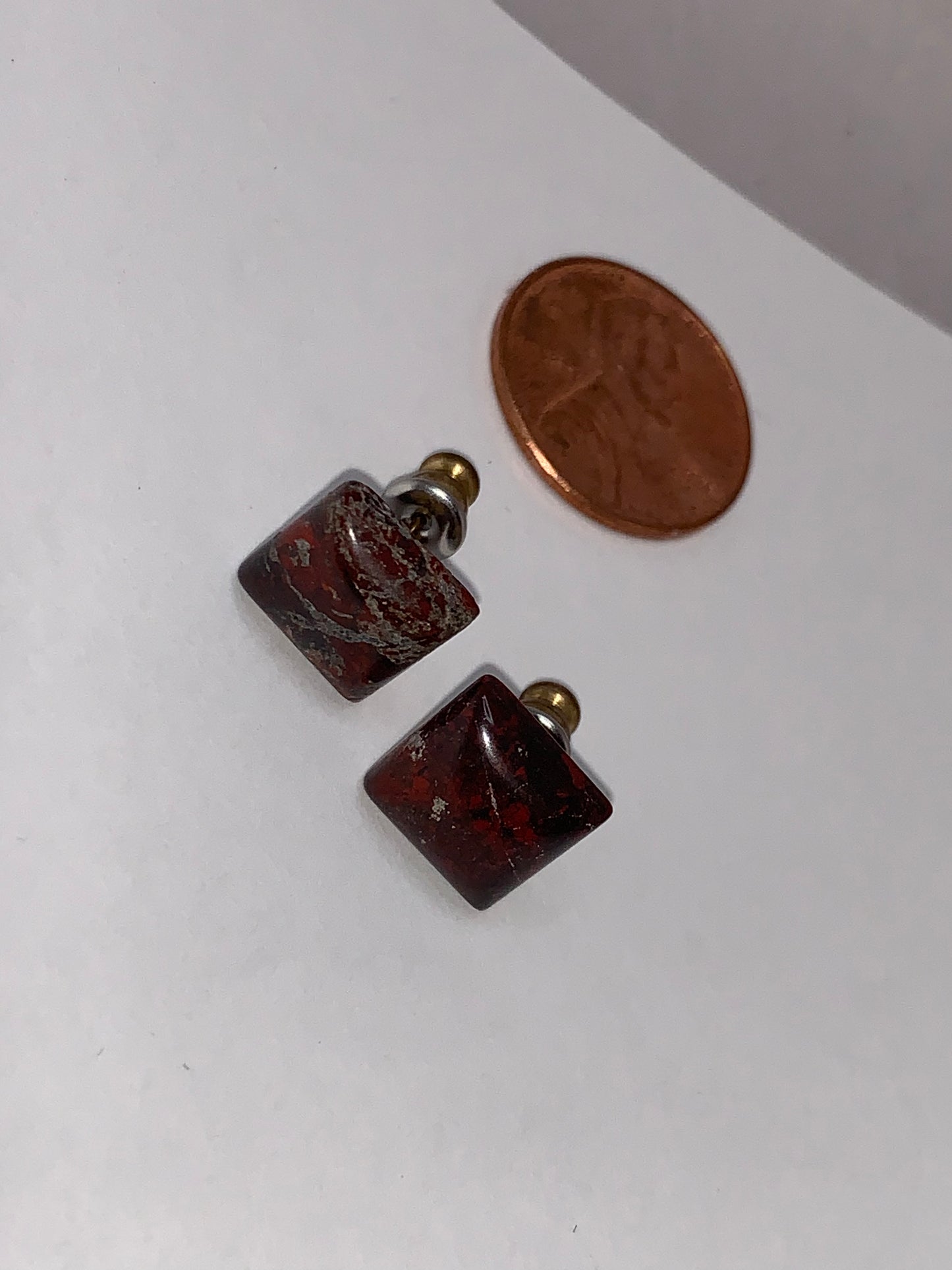 Brecciated Jasper Square Post Earrings