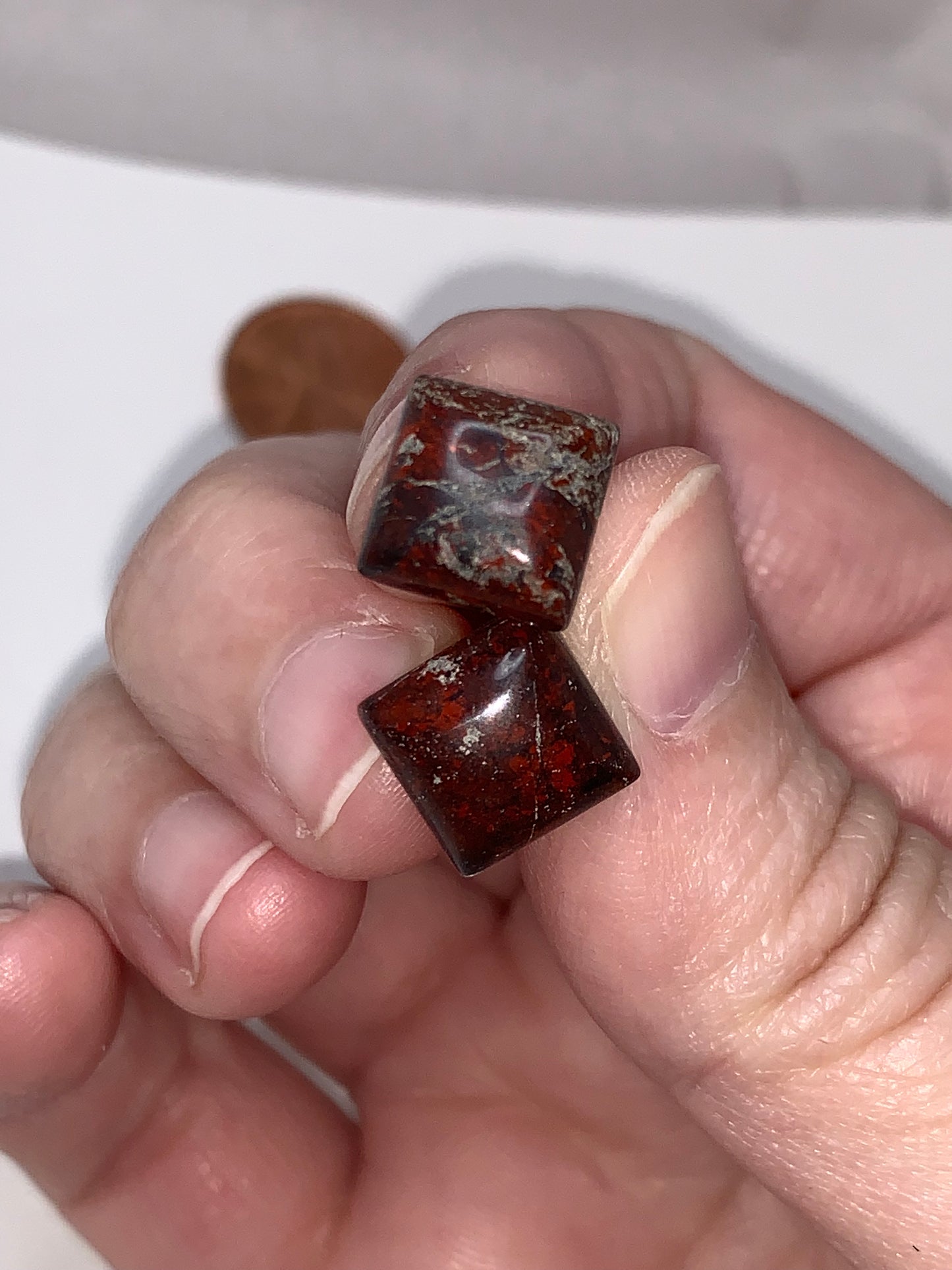 Brecciated Jasper Square Post Earrings