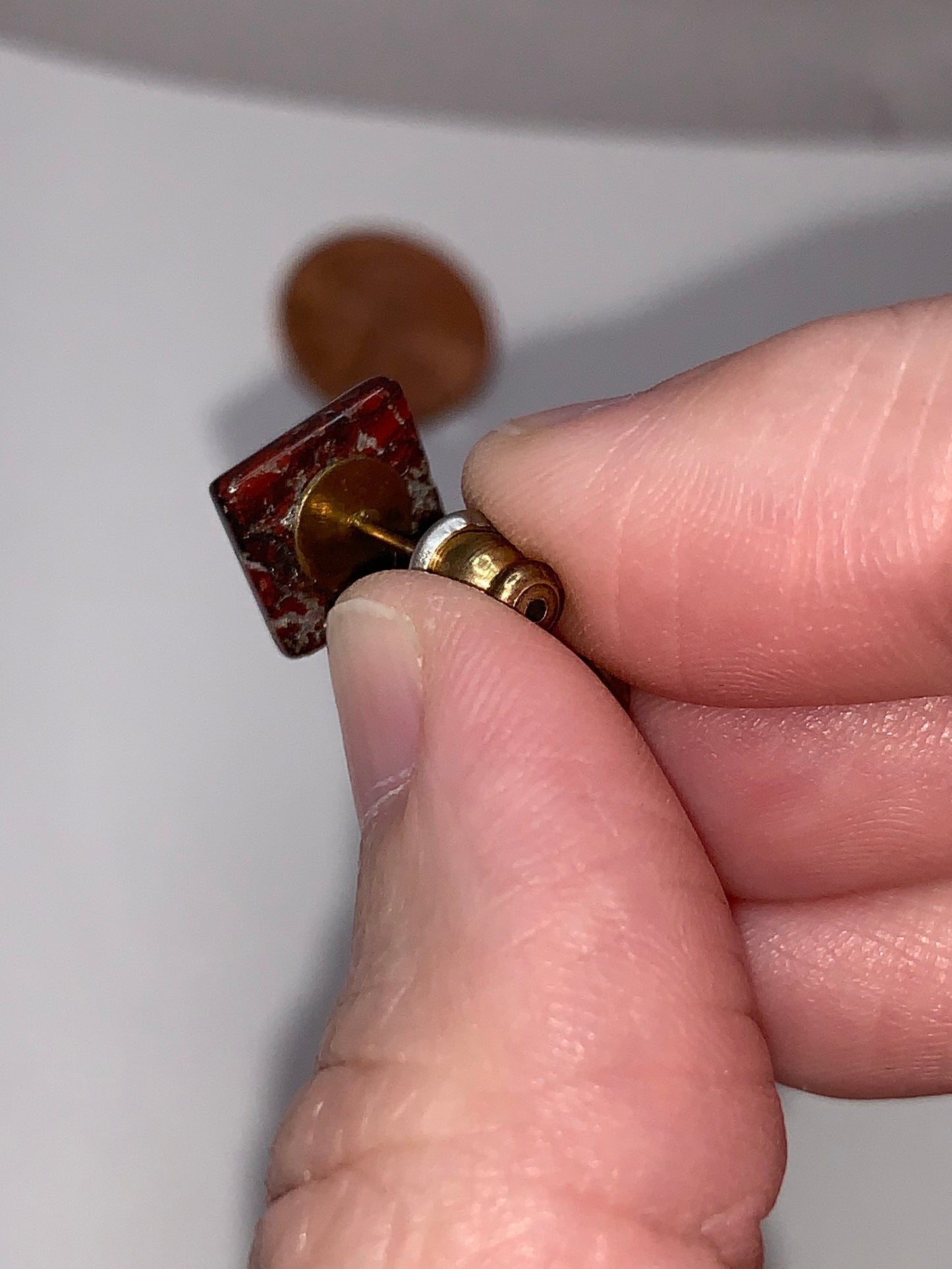 Brecciated Jasper Square Post Earrings
