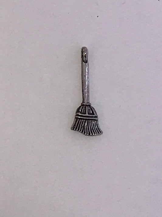 Cute Pewter Witches Broom Charm