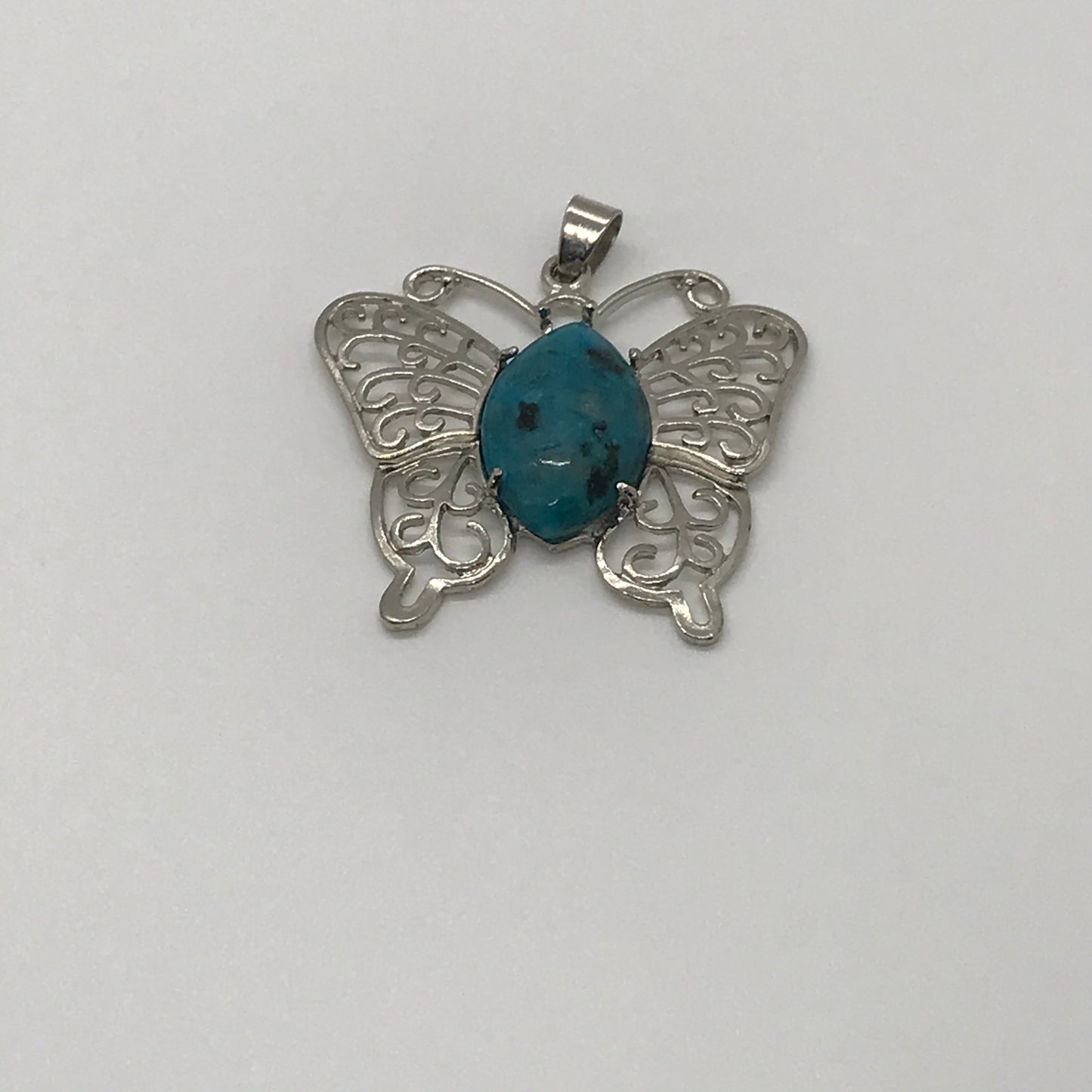 Kiwi Jasper Butterfly Pendant