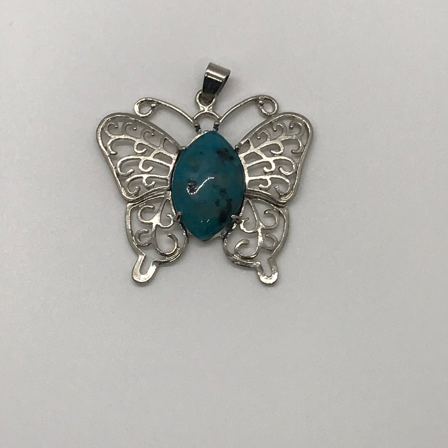 Kiwi Jasper Butterfly Pendant