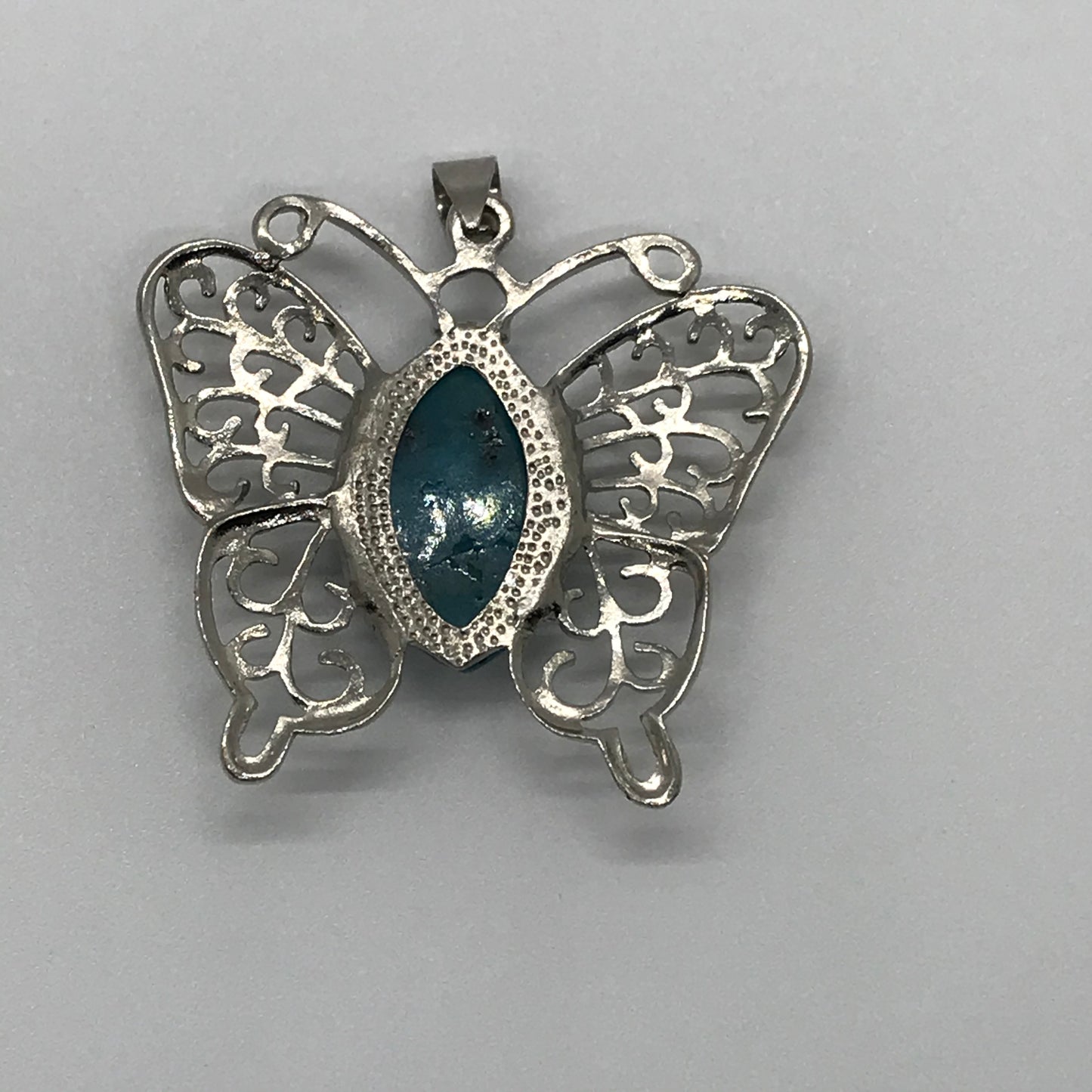 Kiwi Jasper Butterfly Pendant