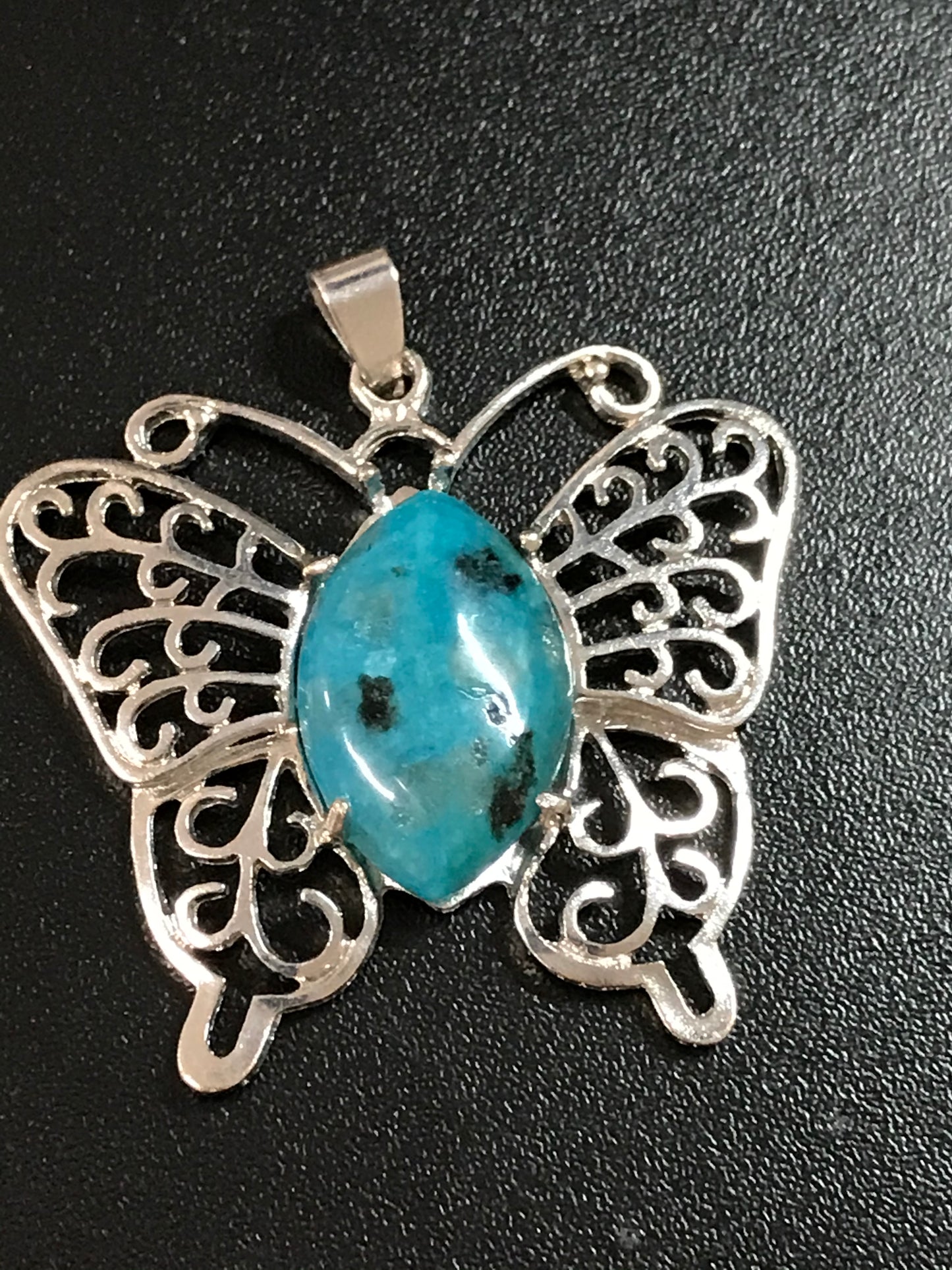 Kiwi Jasper Butterfly Pendant