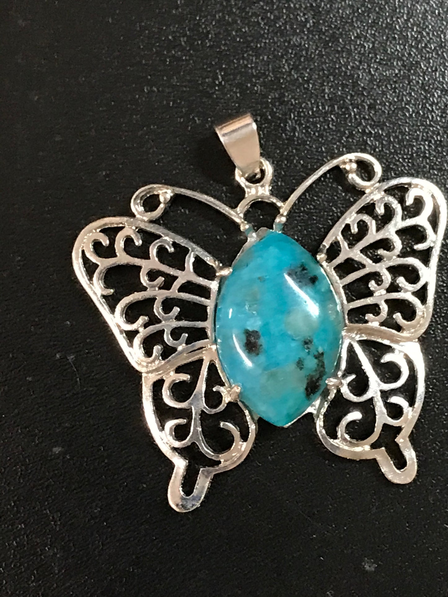 Kiwi Jasper Butterfly Pendant