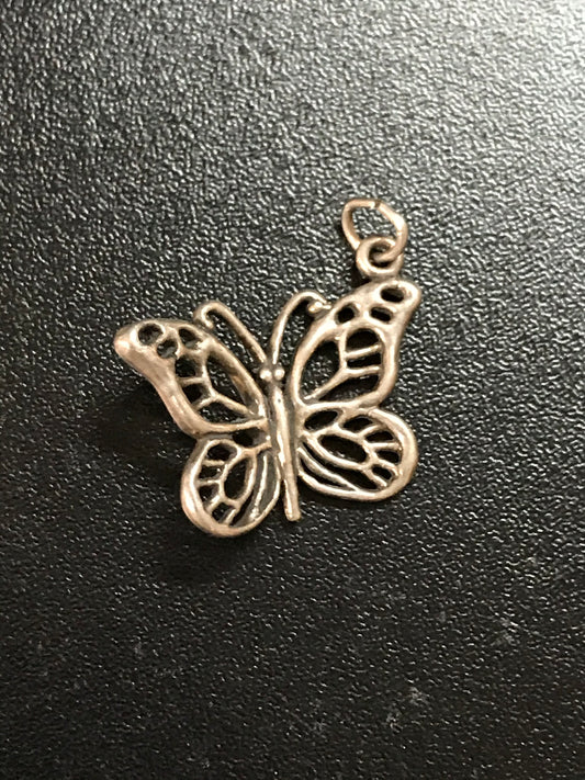 Sterling Silver Open Wing Butterfly Pendant