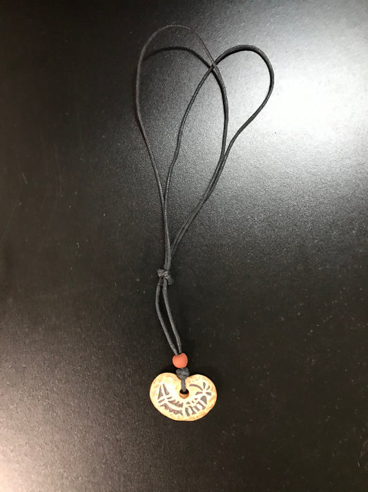16-28" Long Brown Cord Necklace with Ceramic Focal Bead