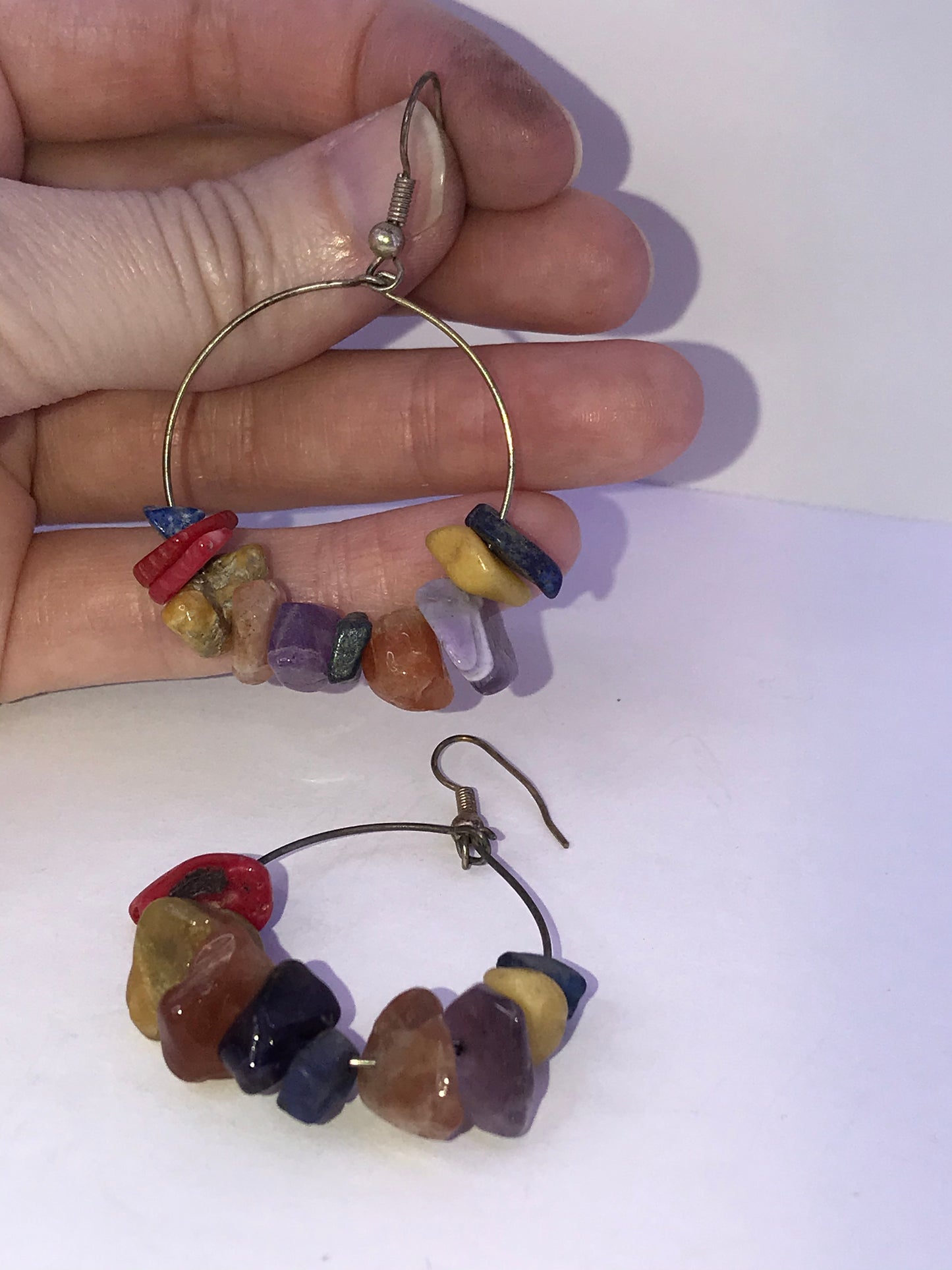Chakra Dangle Hoop Earrings