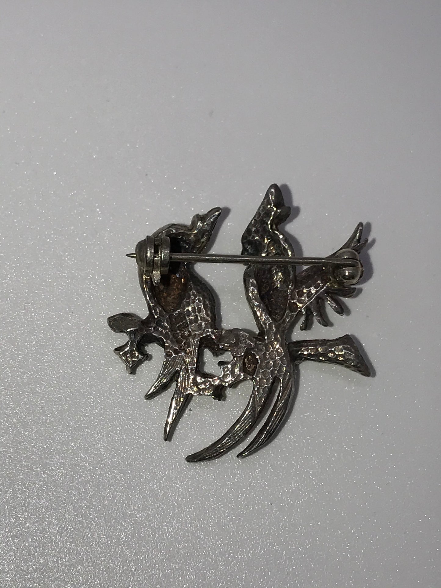 Vintage Silver 2 Cockatiel Bird pin