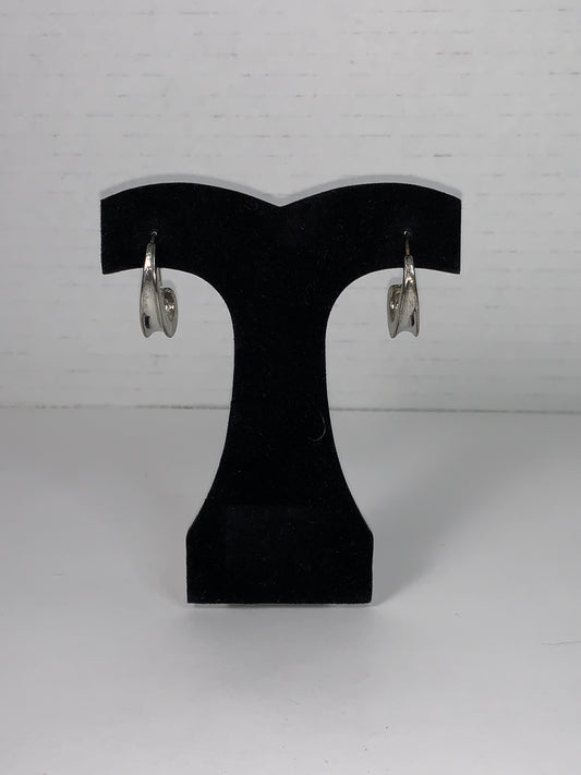 Silver Tone J-shaped Costume Earrings