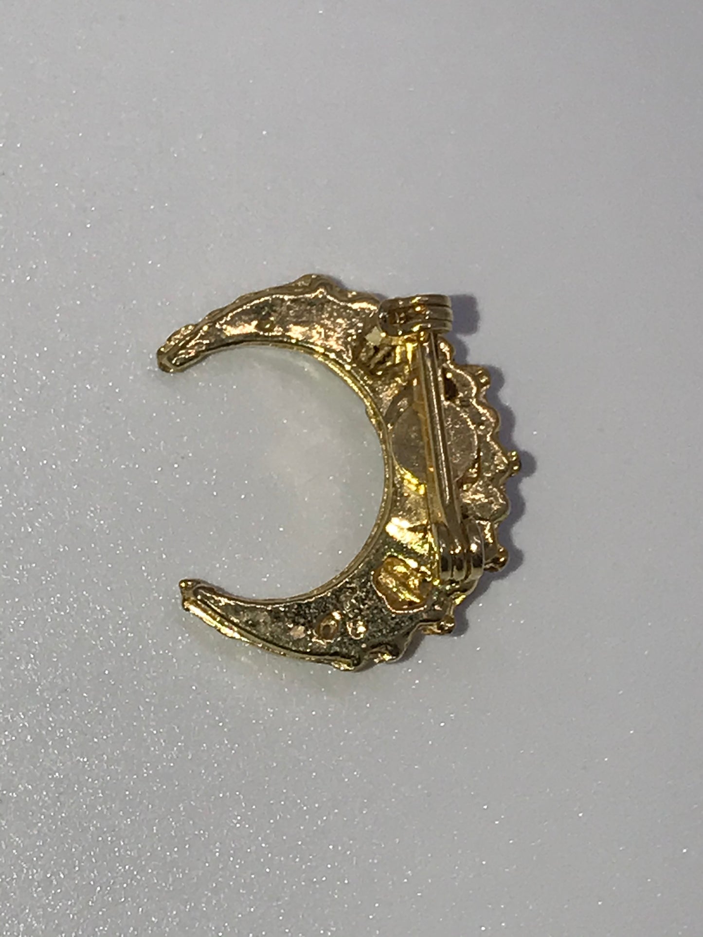 Gold Tone Crescent Moon Pin