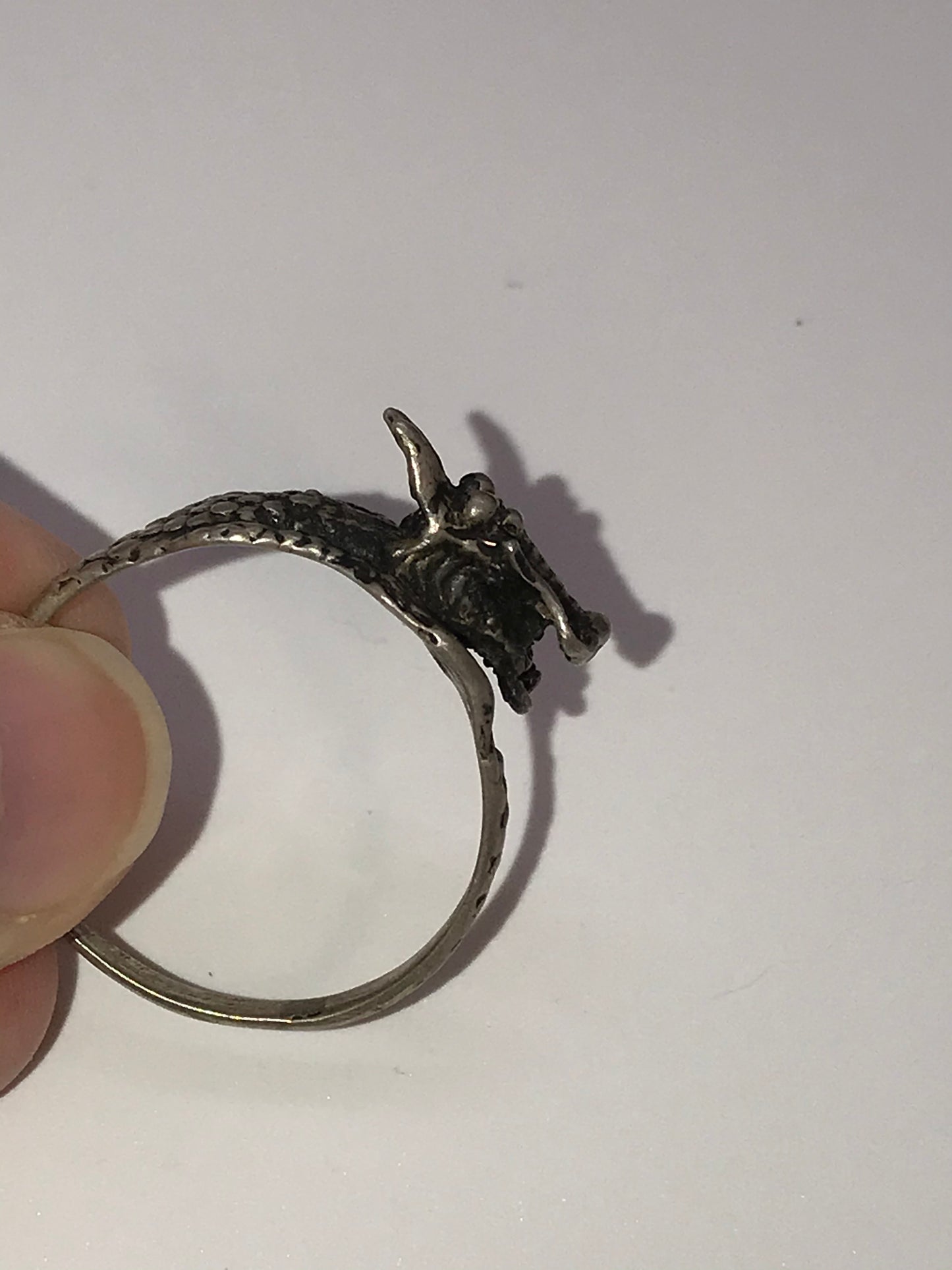 Sterling Silver Dragon Ring, Size 12 3/4