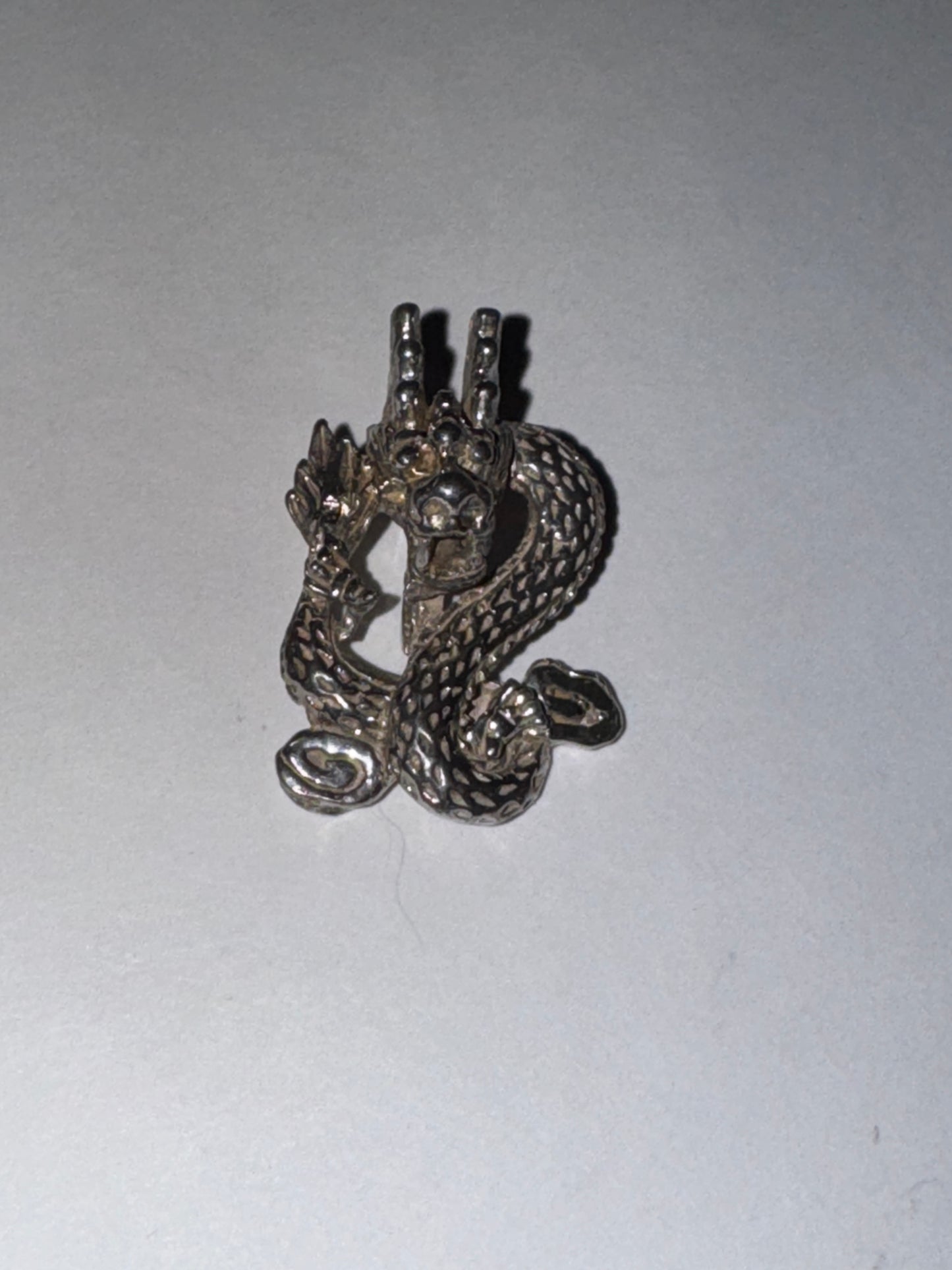 Sterling Silver Asian Dragon Pendant