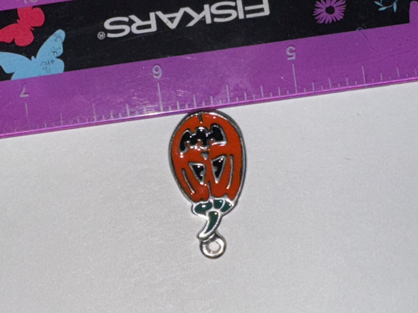Enamel Jack-O-Lantern Pumpkin Pendant