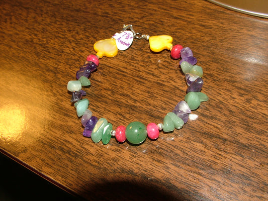 7 1/2" Hand Made Beaded Bracelet.