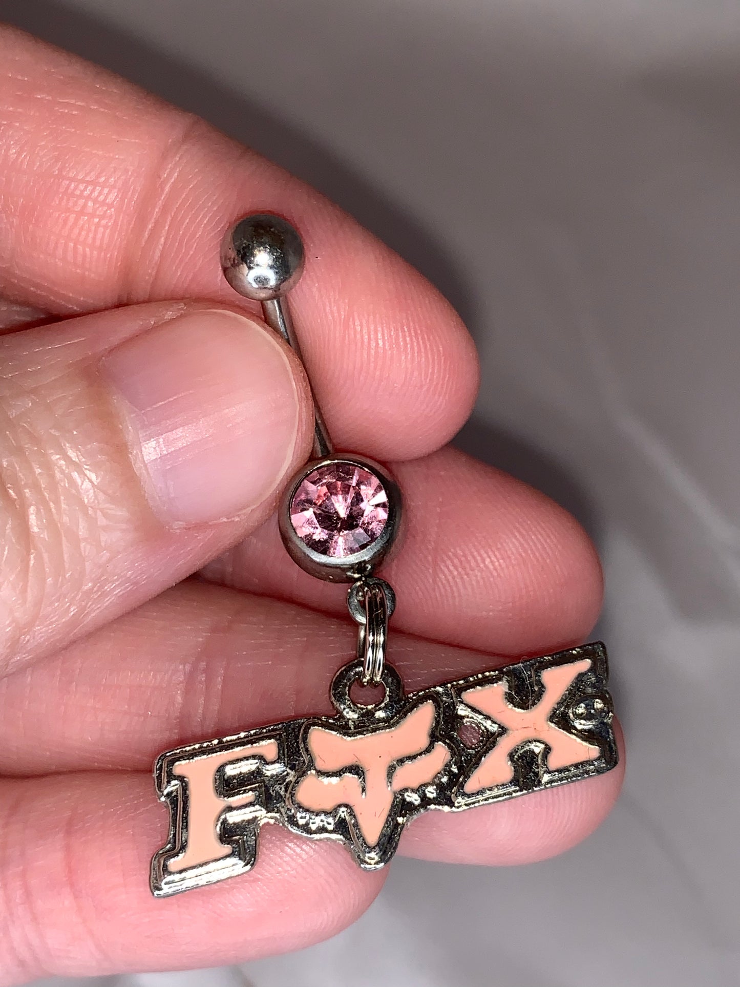 Pink Fox Dangle Belly Ring