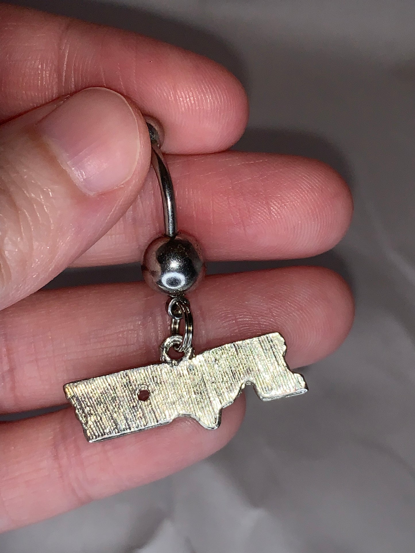 Pink Fox Dangle Belly Ring