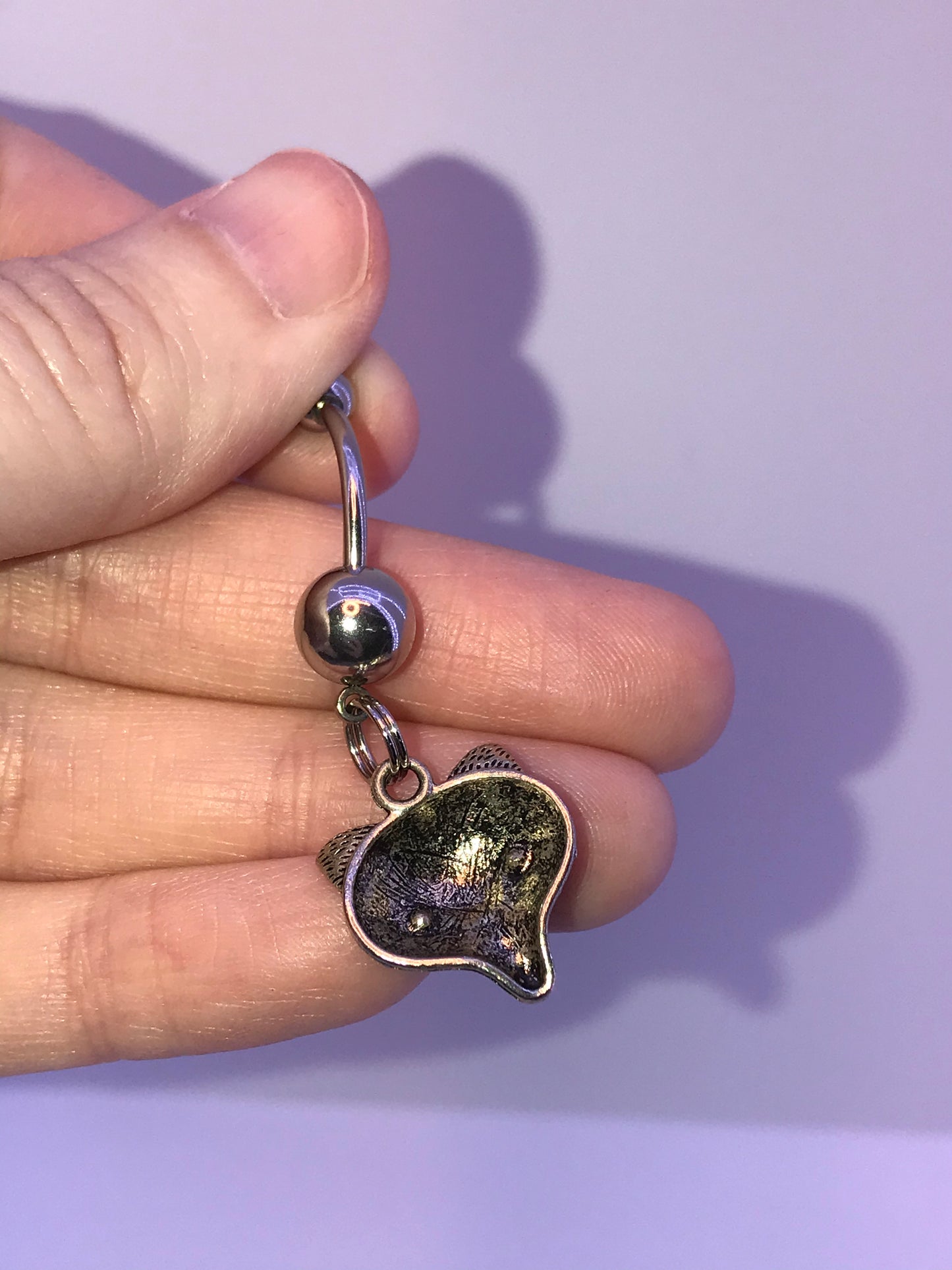 Wolf or Fox Dangle Belly Ring