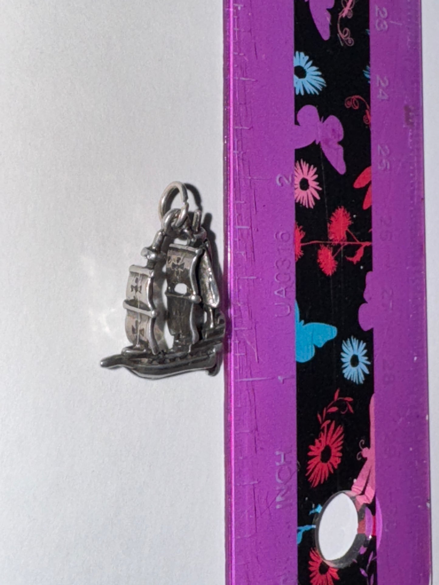 Sterling Silver French Ship Pendant