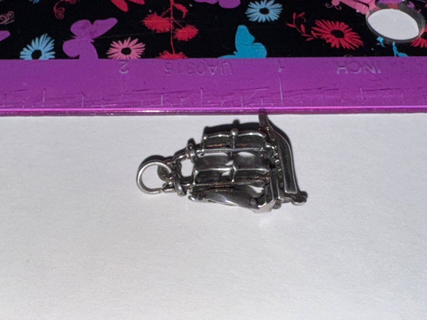 Sterling Silver French Ship Pendant