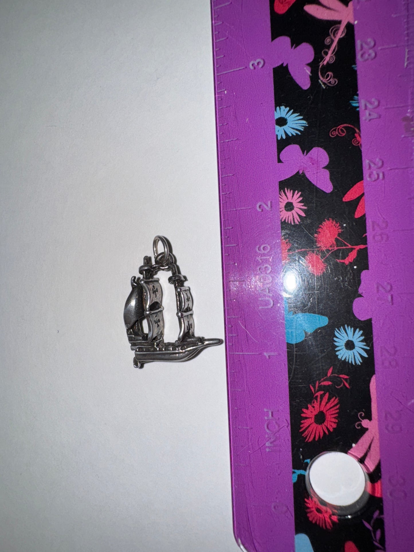Sterling Silver French Ship Pendant
