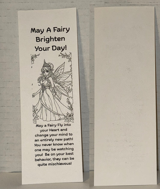 Color Your Own Fairy Bookmarks, 5 qty!