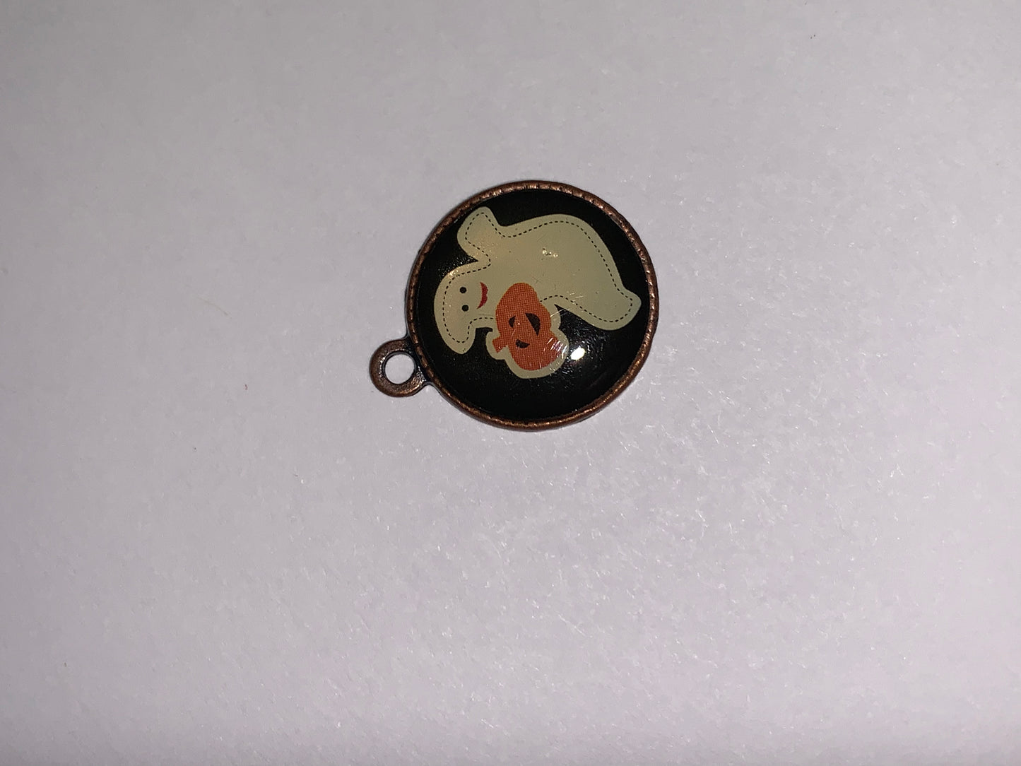 Cute Ghost with Pumpkin Halloween Charm