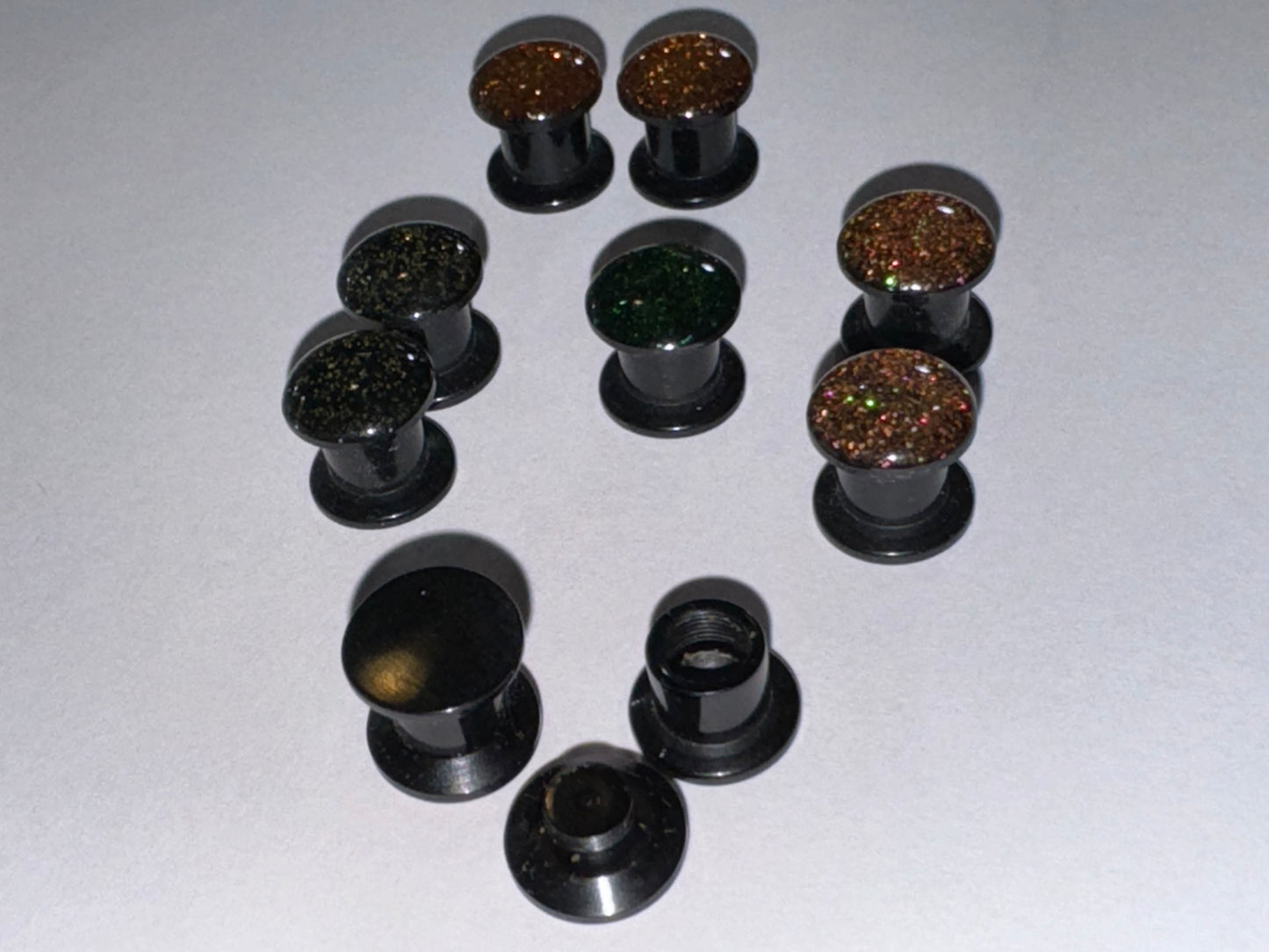 0 Gauge Glitter Uv Acrylic Plugs