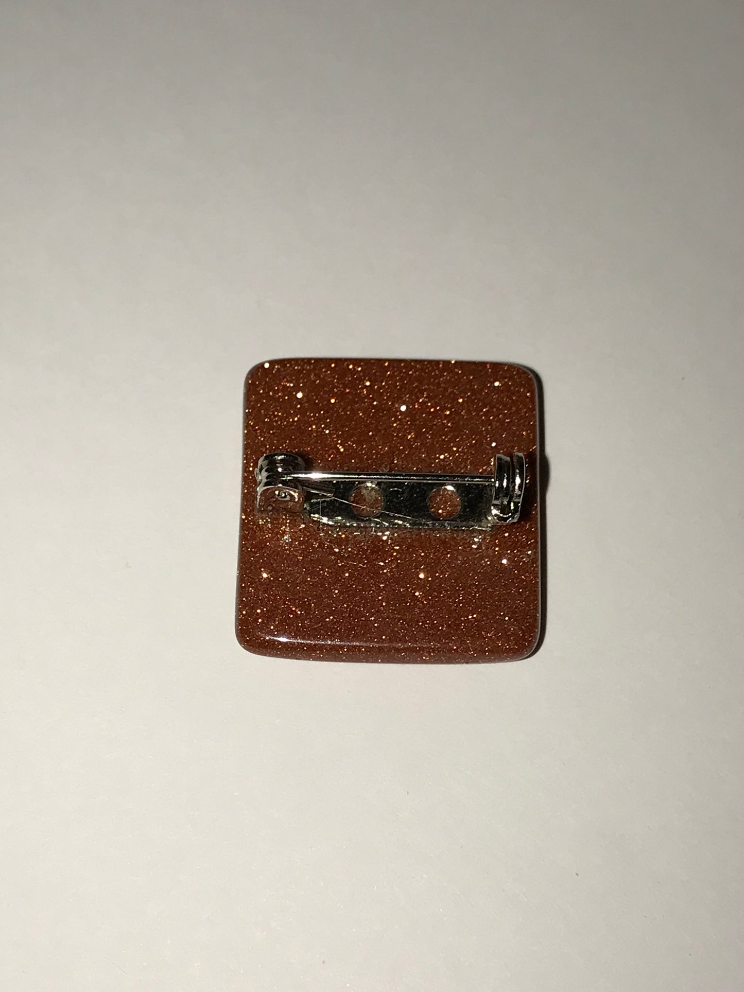 Square Gold Goldstone Pin