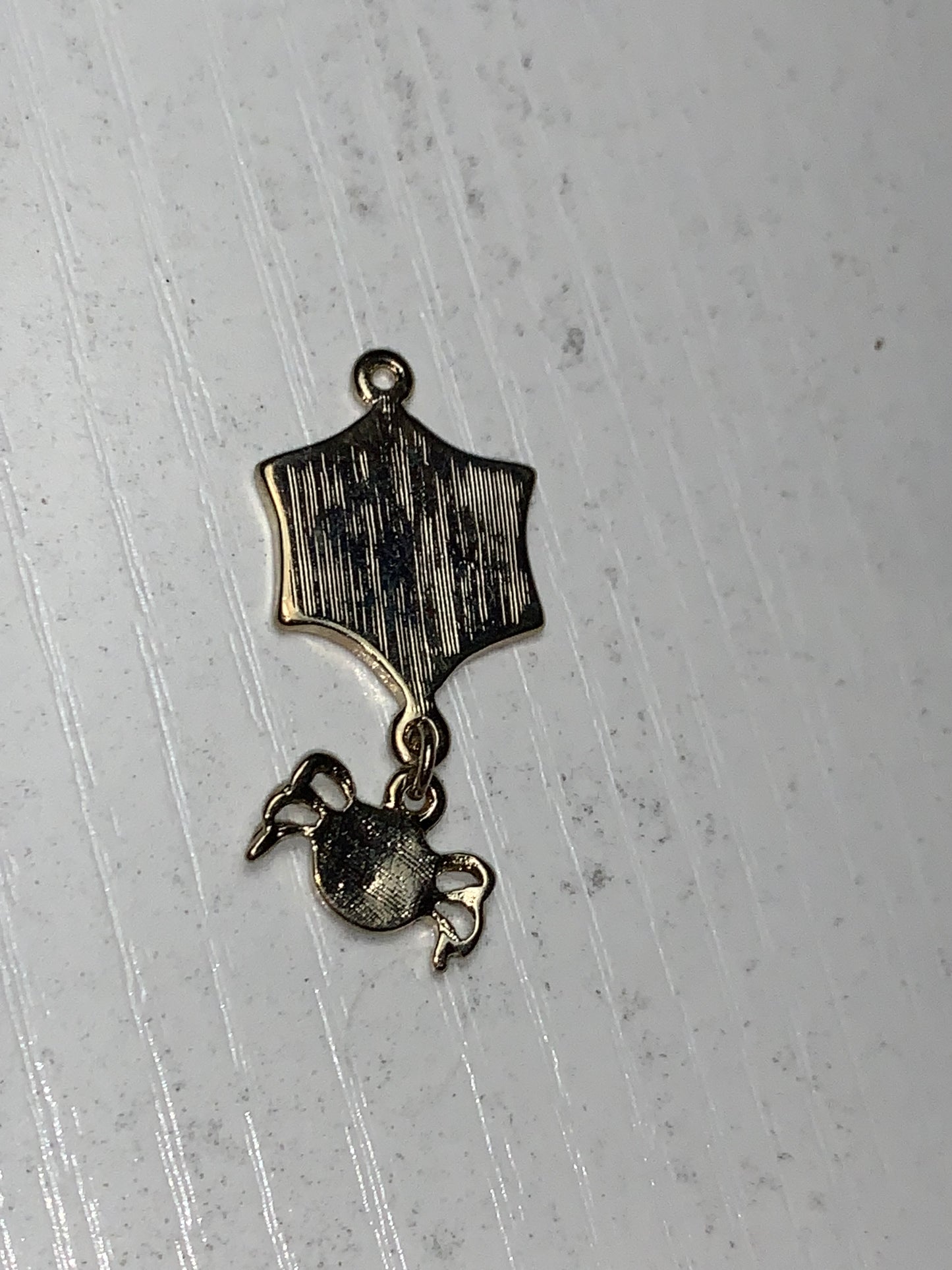 Golden Spider Web with Spider Dangle Pendant