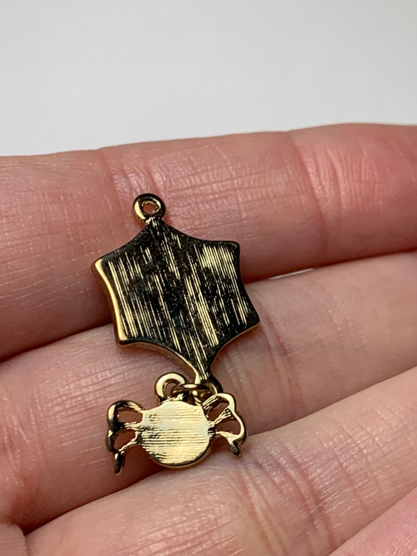 Golden Spider Web with Spider Dangle Pendant