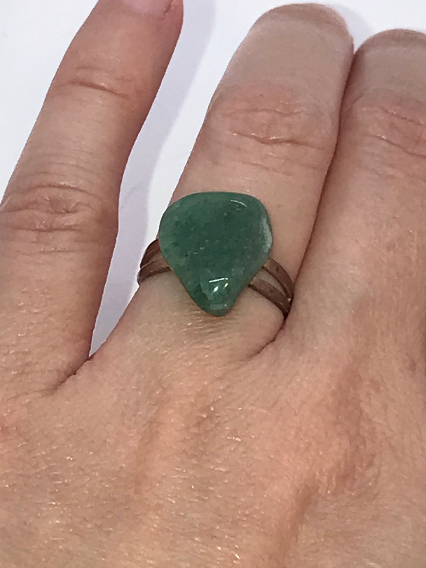 Green Aventurine Stone Ring, Sizeable