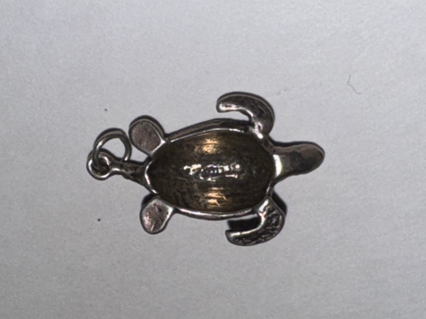Sterling Silver Green Turtle Pendant