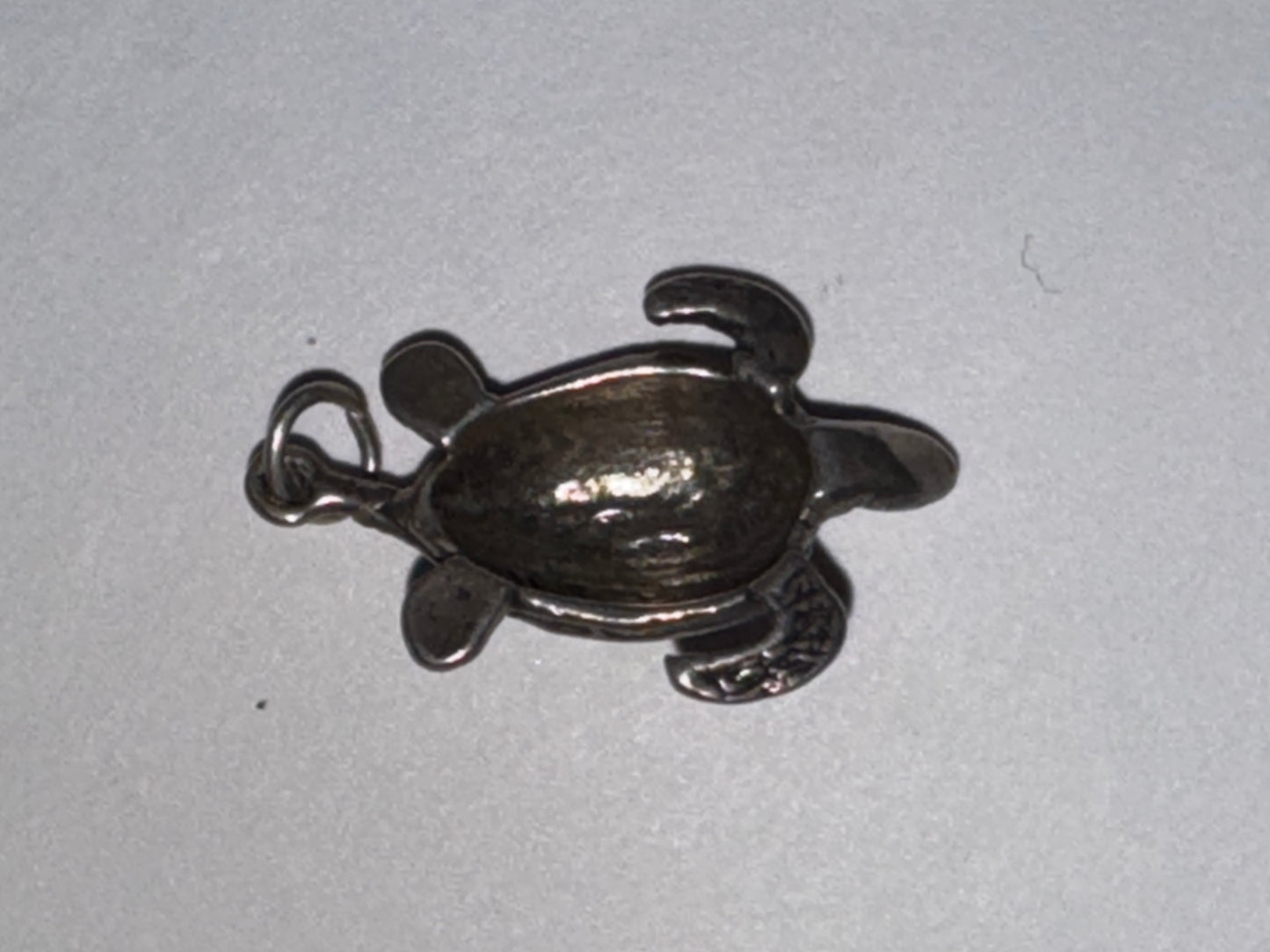 Sterling Silver Green Turtle Pendant