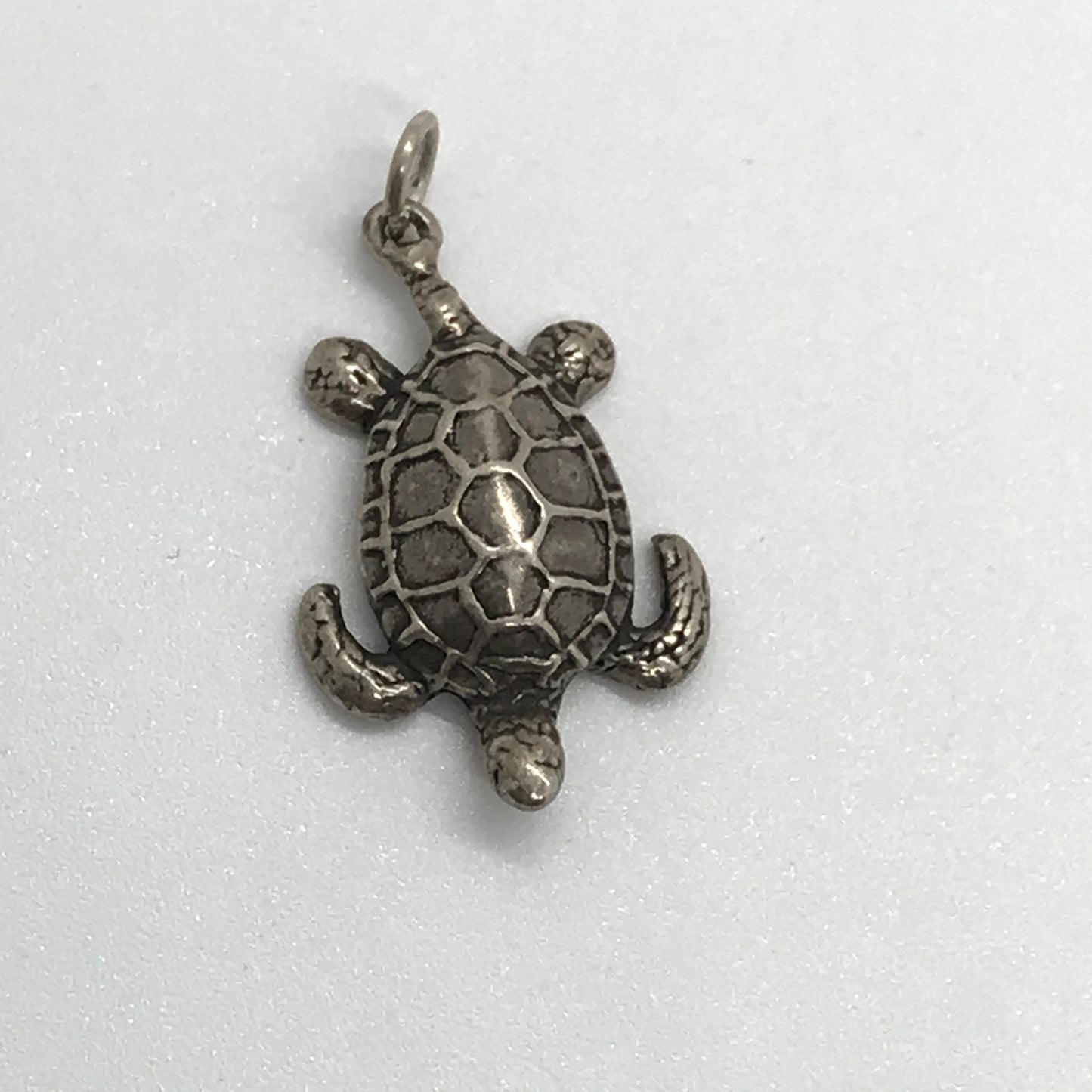 Sterling Silver Green Turtle Pendant