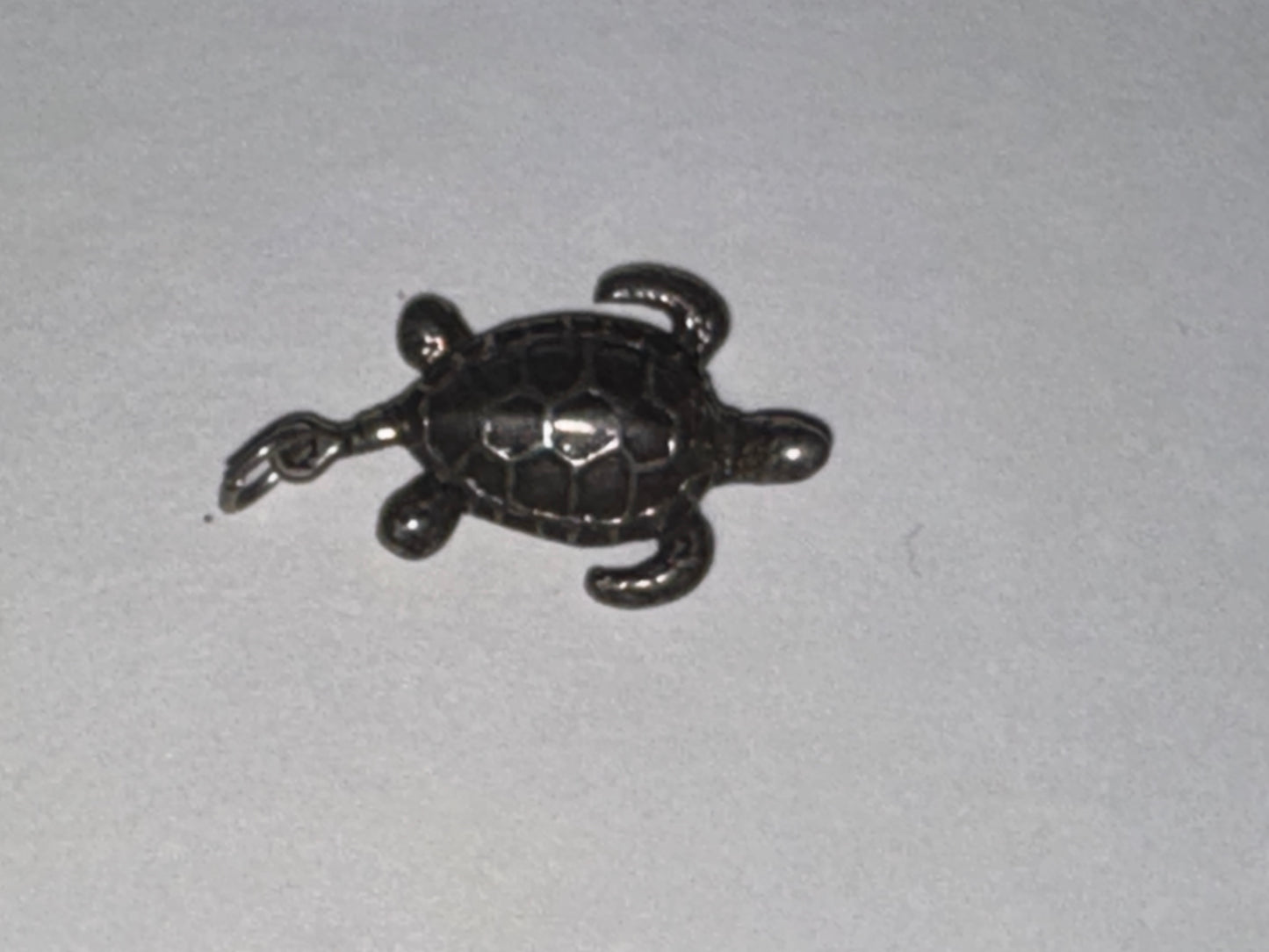 Sterling Silver Green Turtle Pendant
