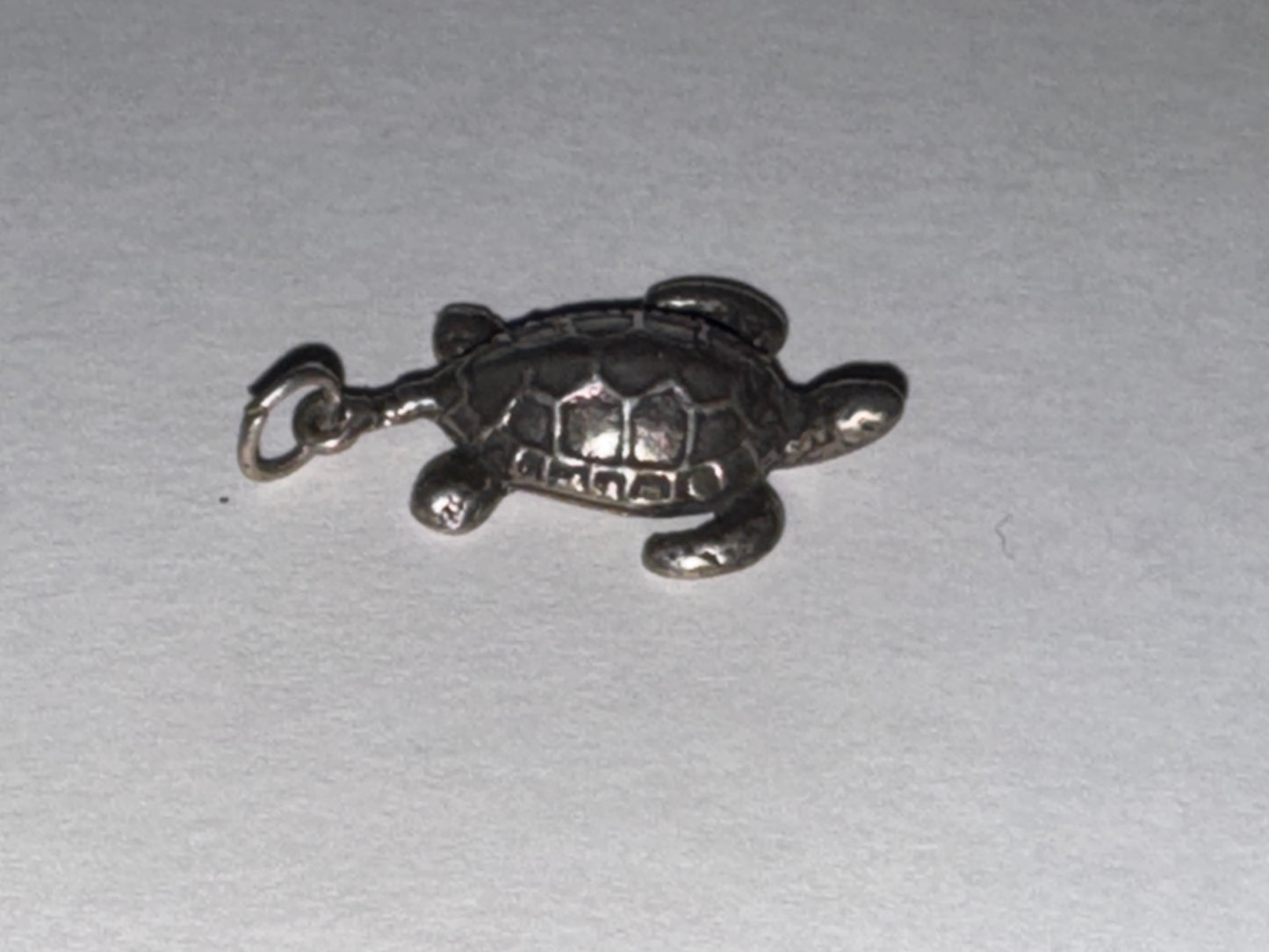 Sterling Silver Green Turtle Pendant