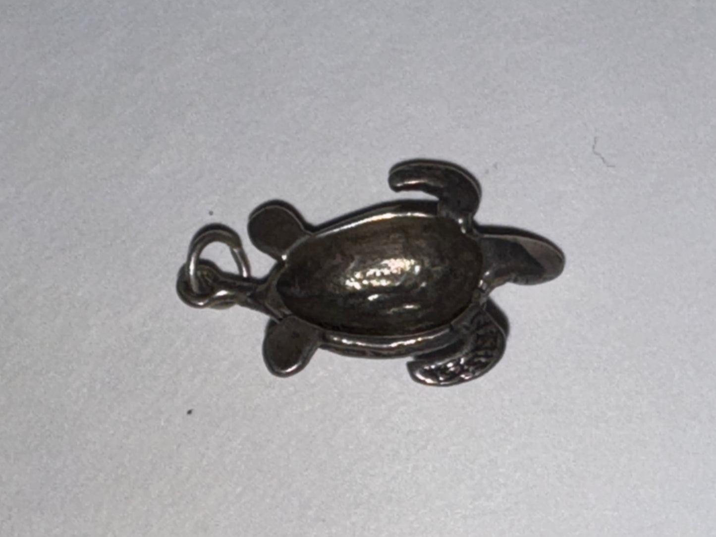 Sterling Silver Green Turtle Pendant