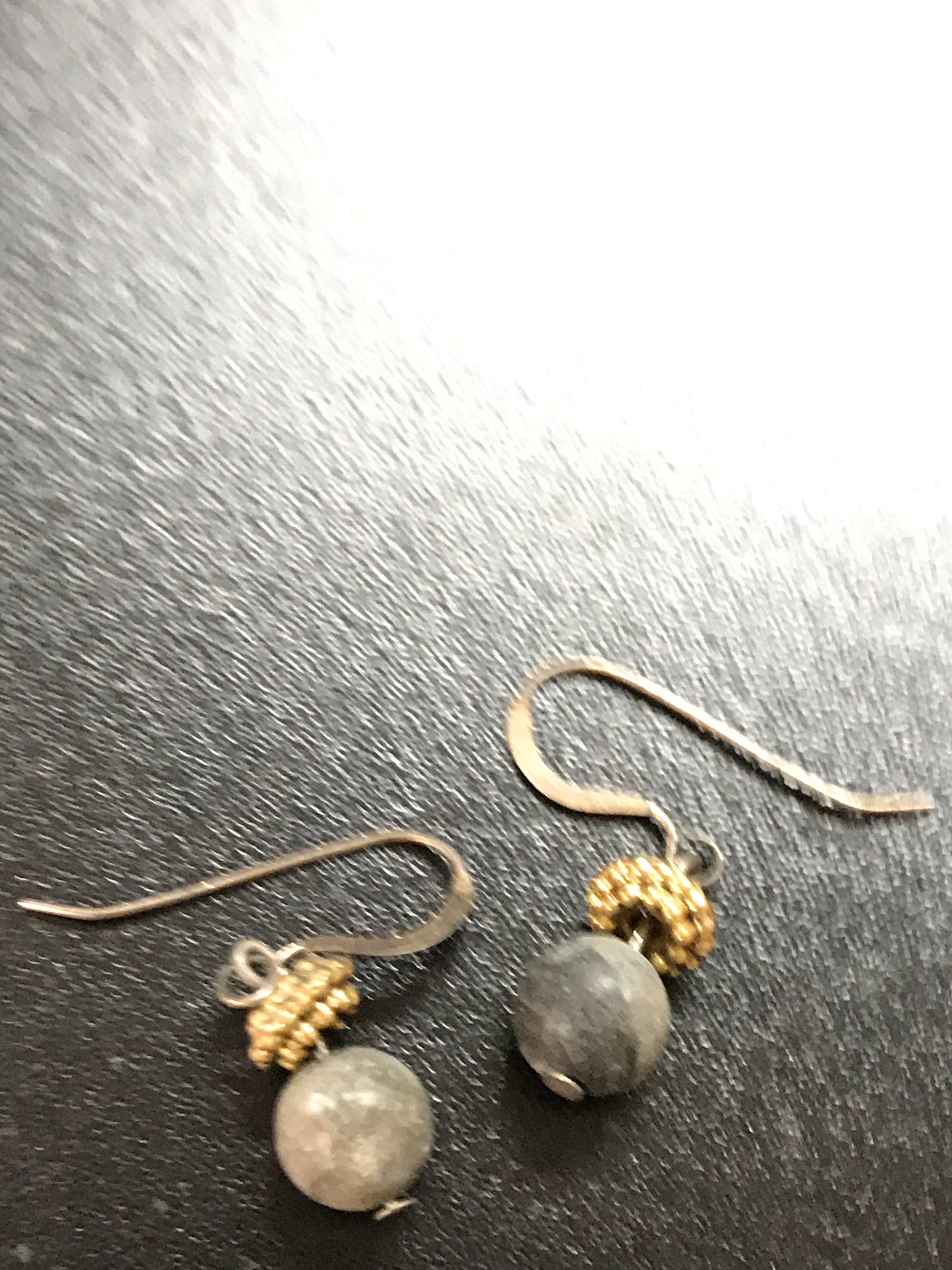 Grey line Marble Dangle Earrings