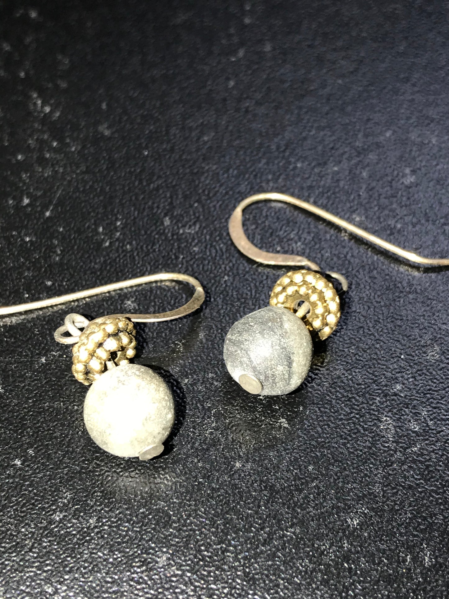 Grey line Marble Dangle Earrings
