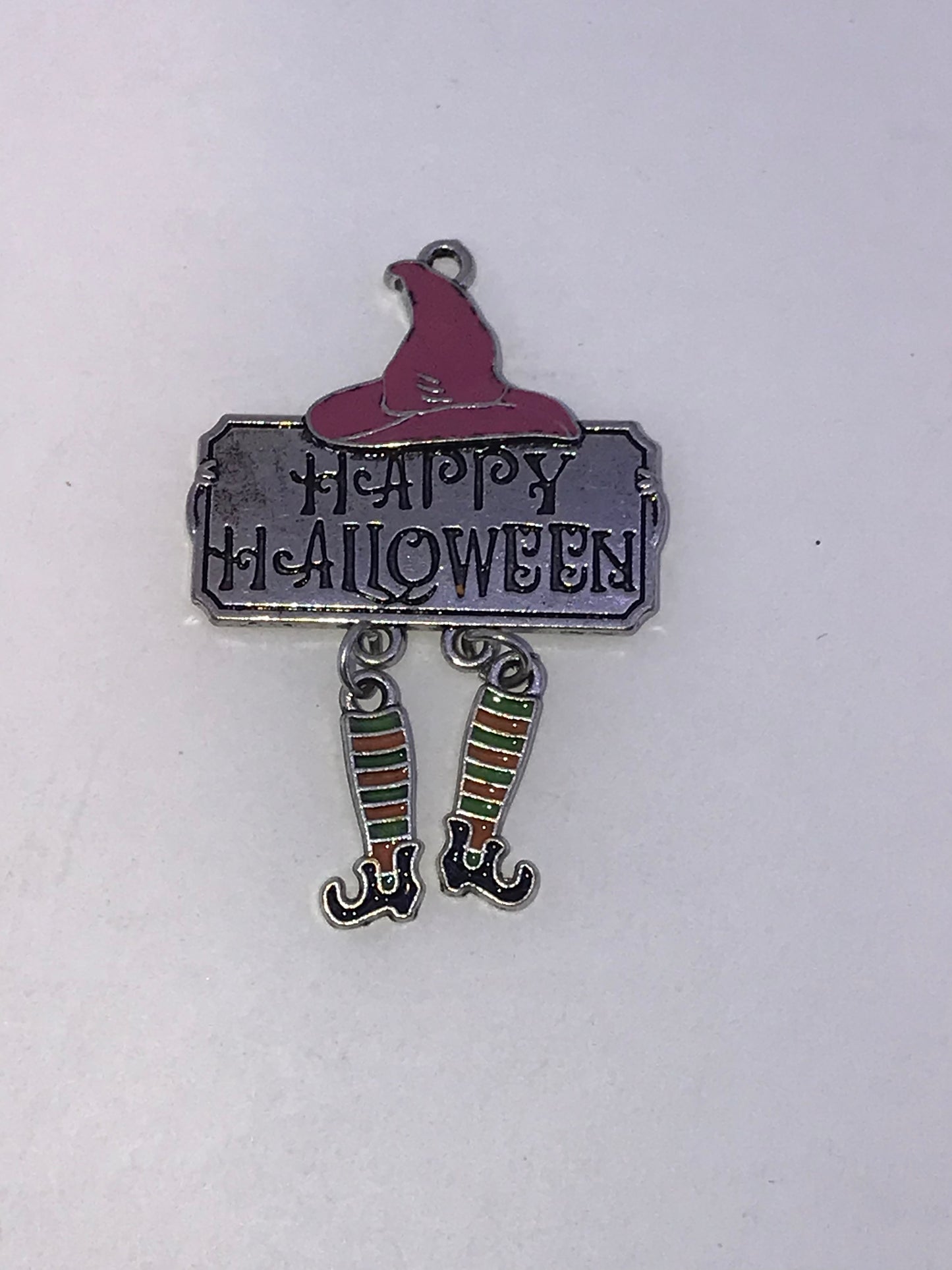 Happy Halloween Witchy Leg Pendant
