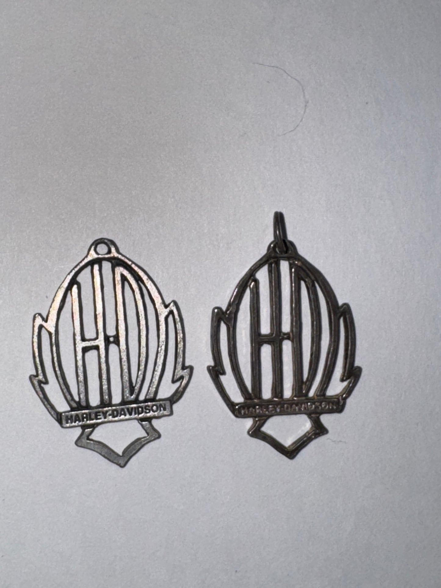 Open Pewter Harley Davidson Pendant