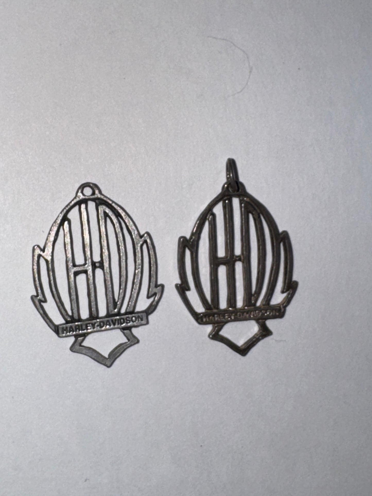 Open Pewter Harley Davidson Pendant