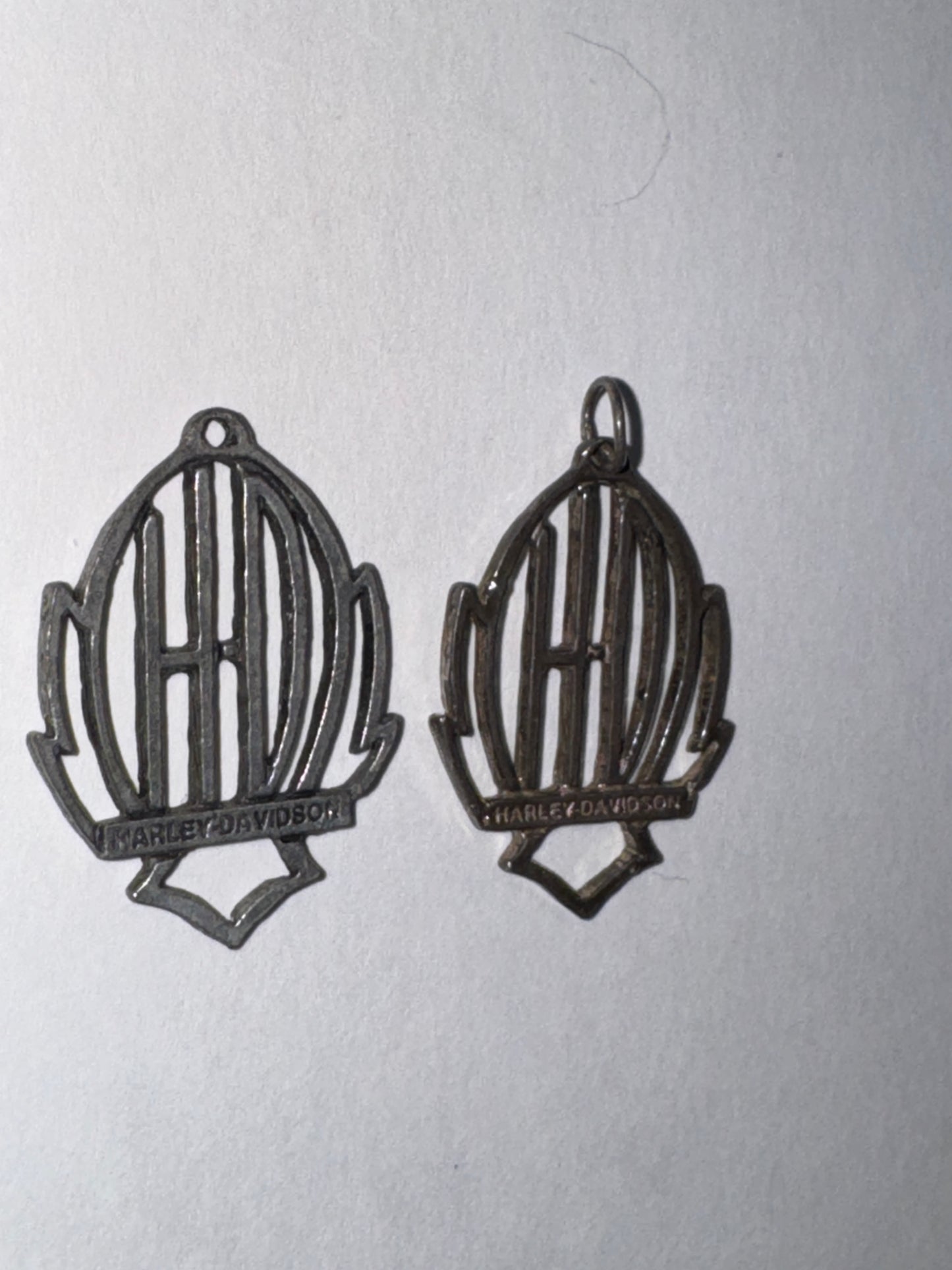 Open Pewter Harley Davidson Pendant