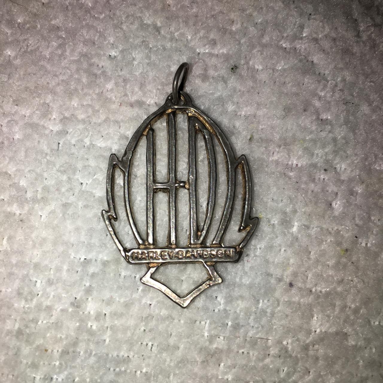 Open Sterling Silver Harley Davidson Pendant