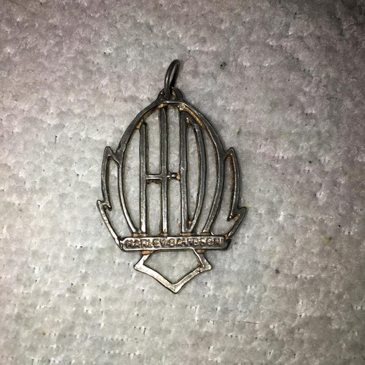 Open Sterling Silver Harley Davidson Pendant