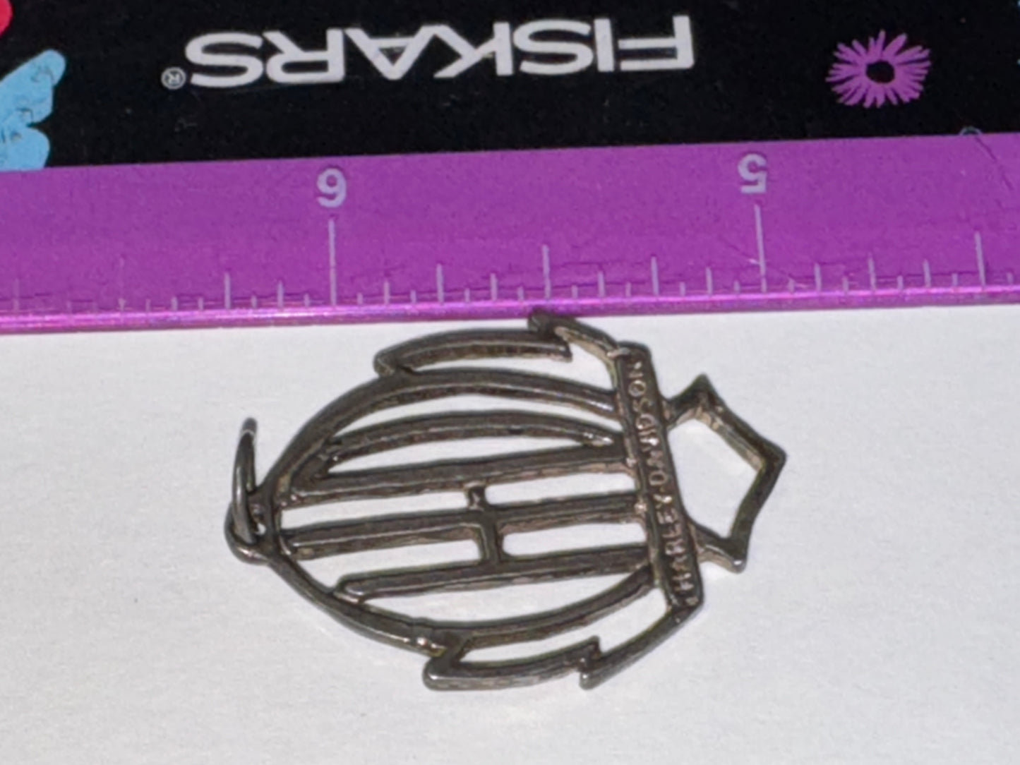 Open Sterling Silver Harley Davidson Pendant
