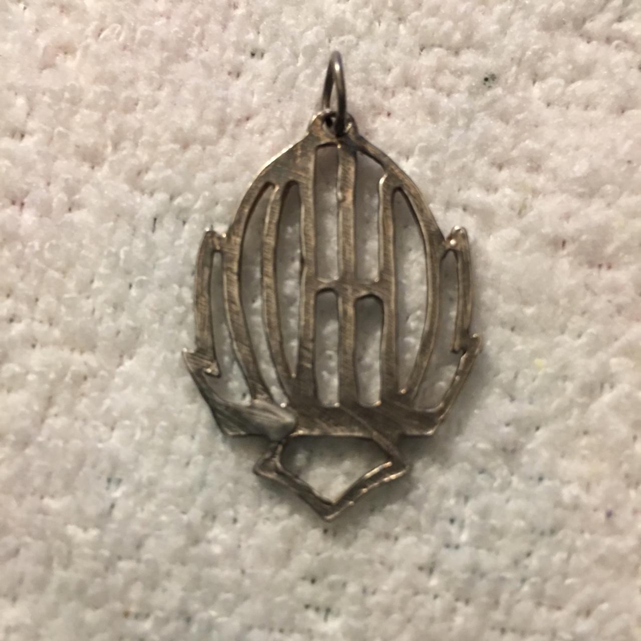 Open Sterling Silver Harley Davidson Pendant