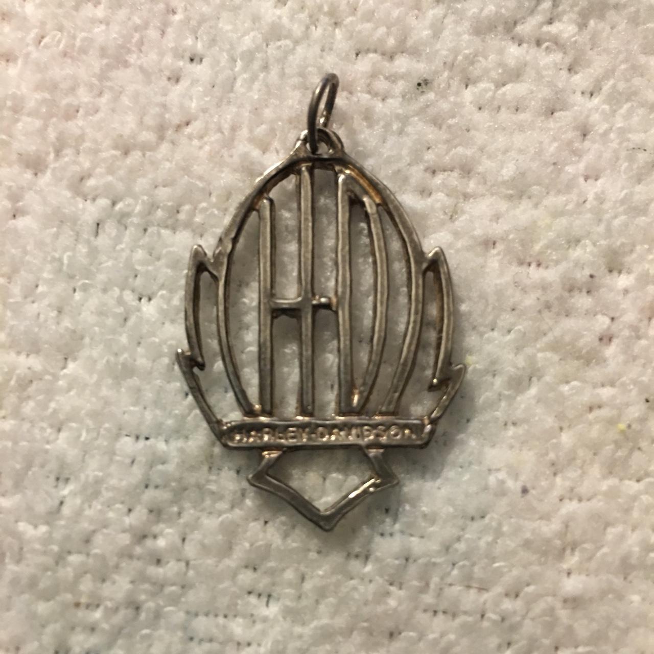 Open Sterling Silver Harley Davidson Pendant